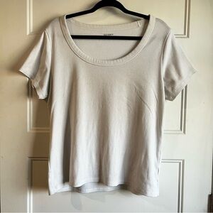 Old Navy Women's White Ribbed Short Sleeve Tee | XXL